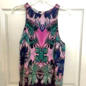 Wayf Palm Tree Print Sleeveless Top